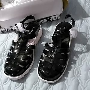 Bamboo Black Jelly Sandals